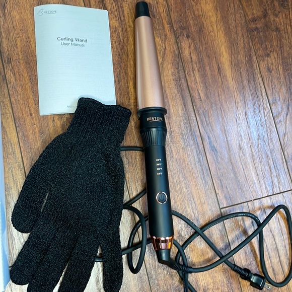 BESTOPE Curling Wand 1-1.5 Inch with Heat Resistant Glove - Picture 4 of 12